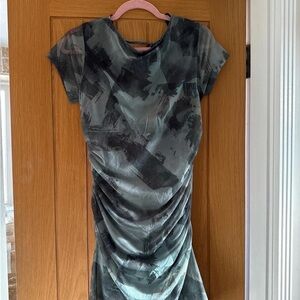 Primark Artistic Black and Gray Midi Dress